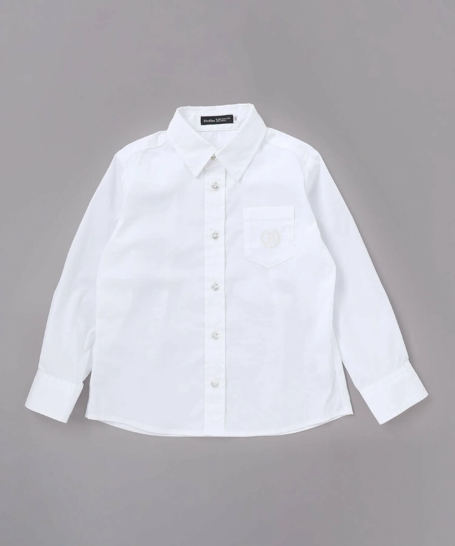 Рубашка с длинными рукавами стандартного размера (110–130 см) BeBe, White