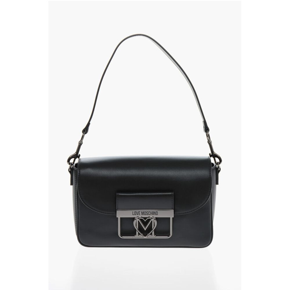 

Сумка LOVE из искусственной кожи с застежкой с серебристым эффектом Moschino, Black