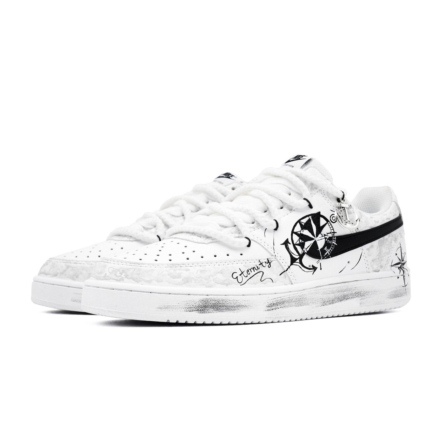 Nike Кроссовки для скейтбординга Court Vision 1 Navigator Cushioning мужские низкие черно-белые, цвет Black White — фото 4