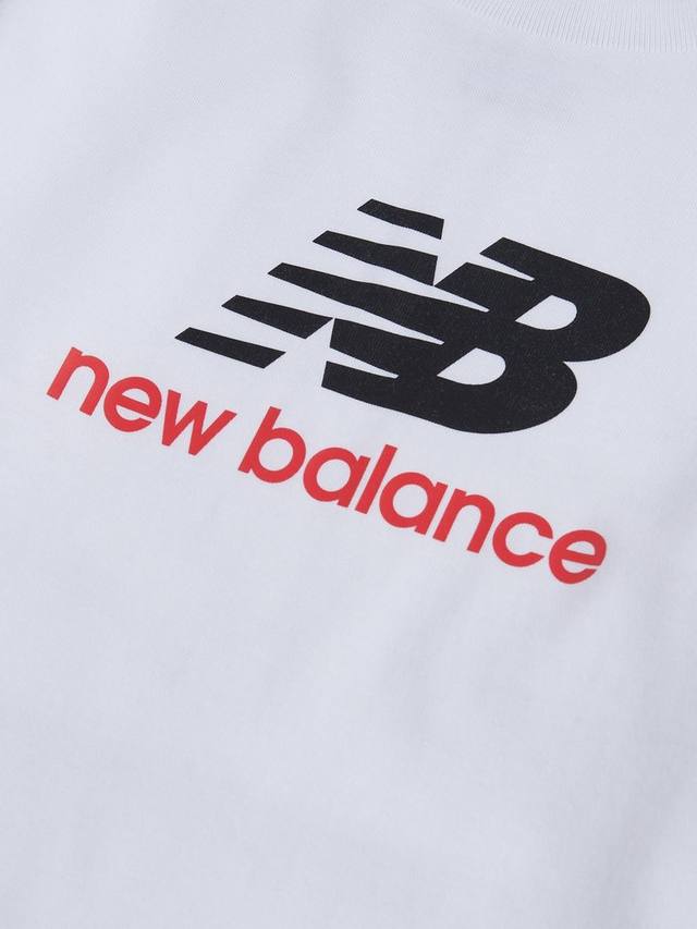 Детская футболка с логотипом с длинными рукавами New Balance, Nb Bright White — фото 3