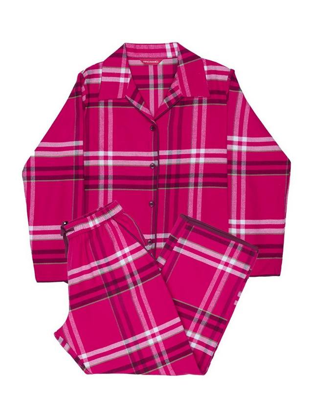 Детский пижамный комплект Isabella из хлопка в клетку Minijammies, Bright Pink — фото 4