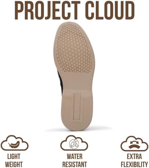 Мужские туфли Project Cloud из 100 натуральной кожи с подошвой из пены с эффектом памяти, венецианские лоферы для мужчин - обувь с нескользящей подошвой, мокасины, повседневные мужские туфли (Mark), темно-синий — фото 4