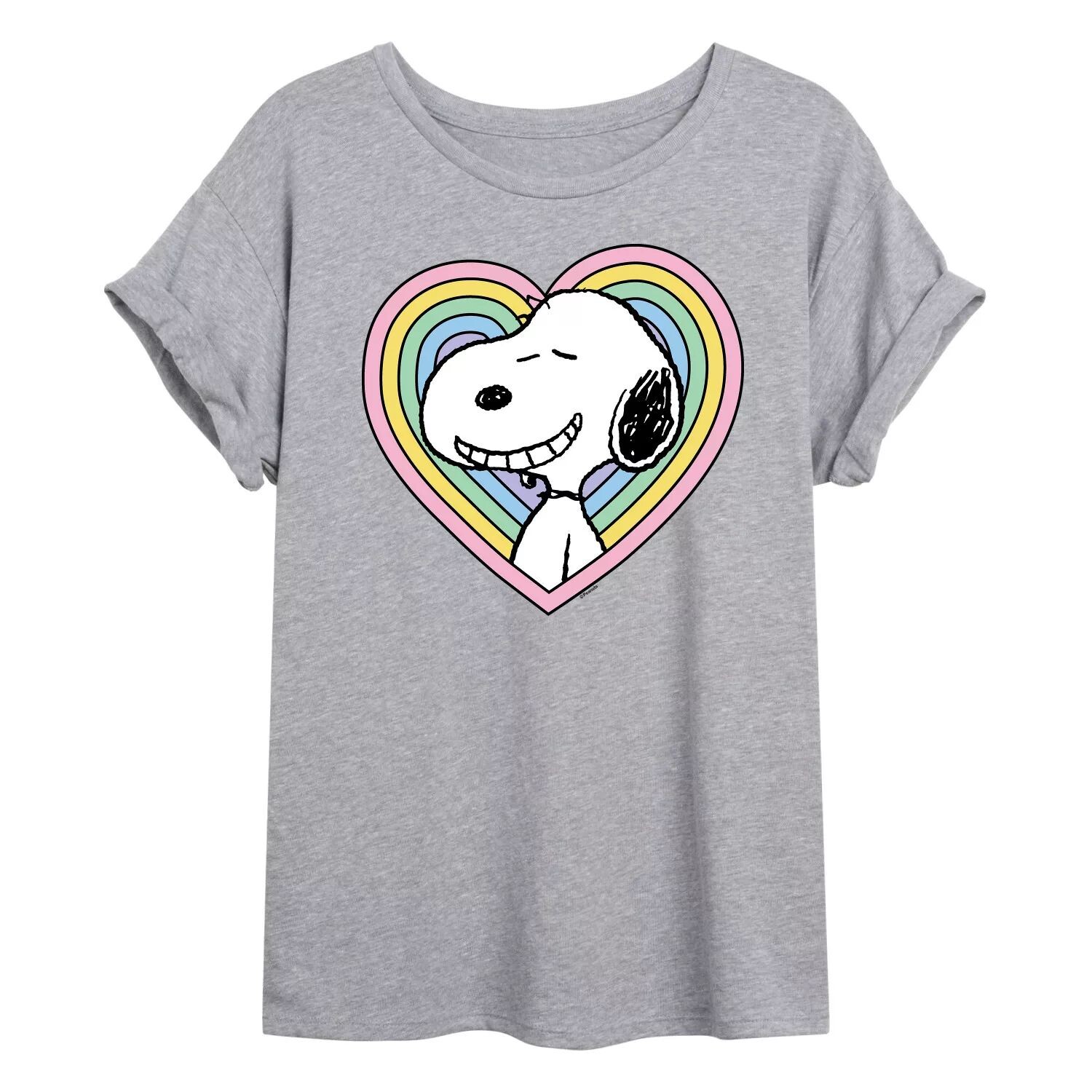 

Детская футболка Peanuts Snoopy Heart с струящимся рисунком и рисунком Licensed Character