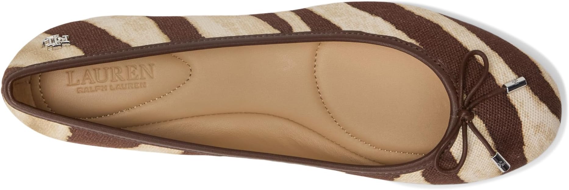 Балетки Lauren Ralph Lauren Jayna Zebra-print Canvas Flats, цвет Zebra/Dark Hickory — фото 2