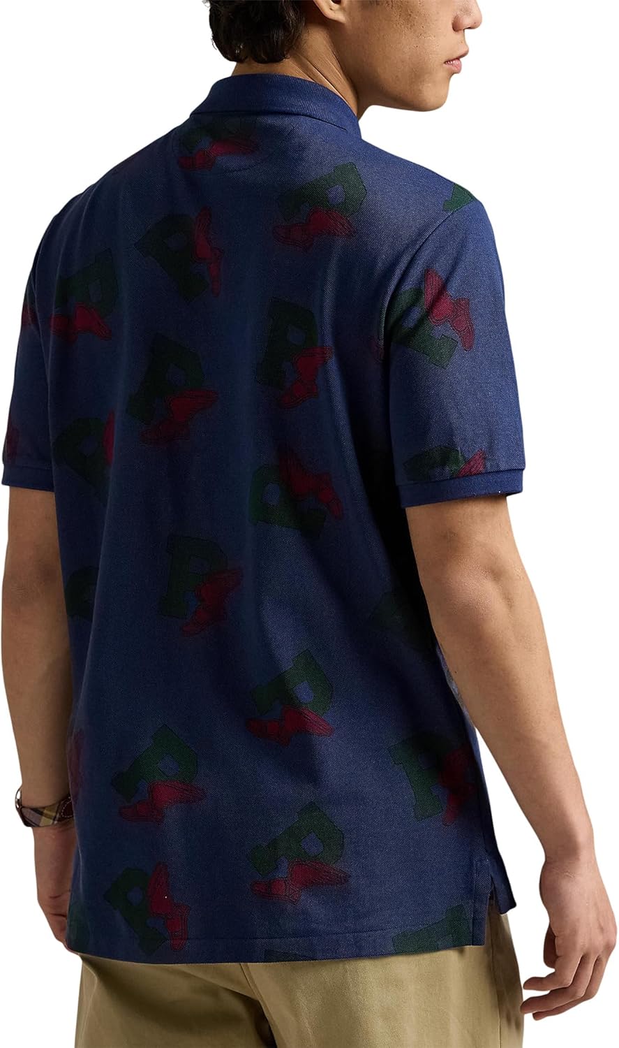 POLO RALPH LAUREN Мужская классическая поло Wing Mesh, Sketched P-Wing Toss Classic Navy — фото 2