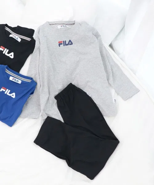 Детский костюм для сна FILA, длинный рукав, серый