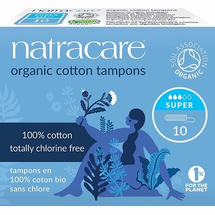 

Natracare Супертампоны без аппликатора из органического хлопка, 10 шт.
