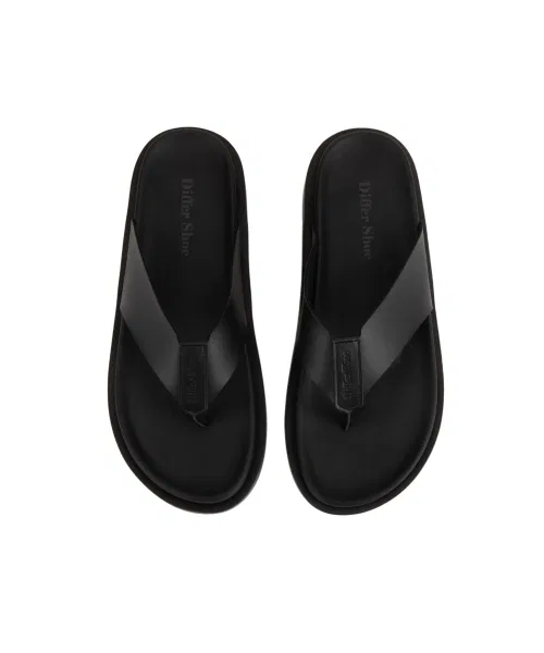 Мужские кожаные сандалии DIFFERSHOE 5CM чёрные — фото 2