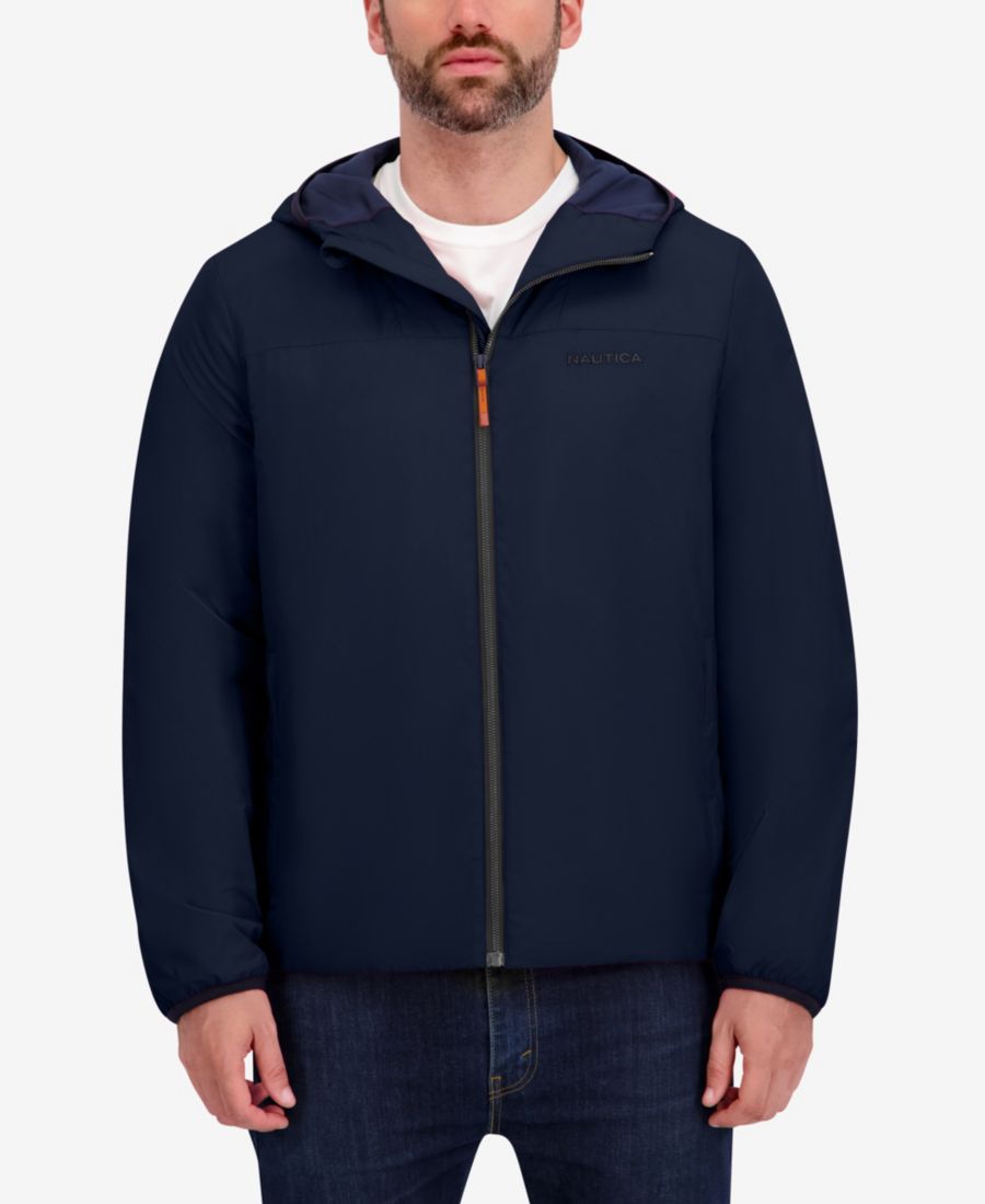 

Мужская куртка с капюшоном и застежкой-молнией в переходном стиле Nautica, Navy Seas