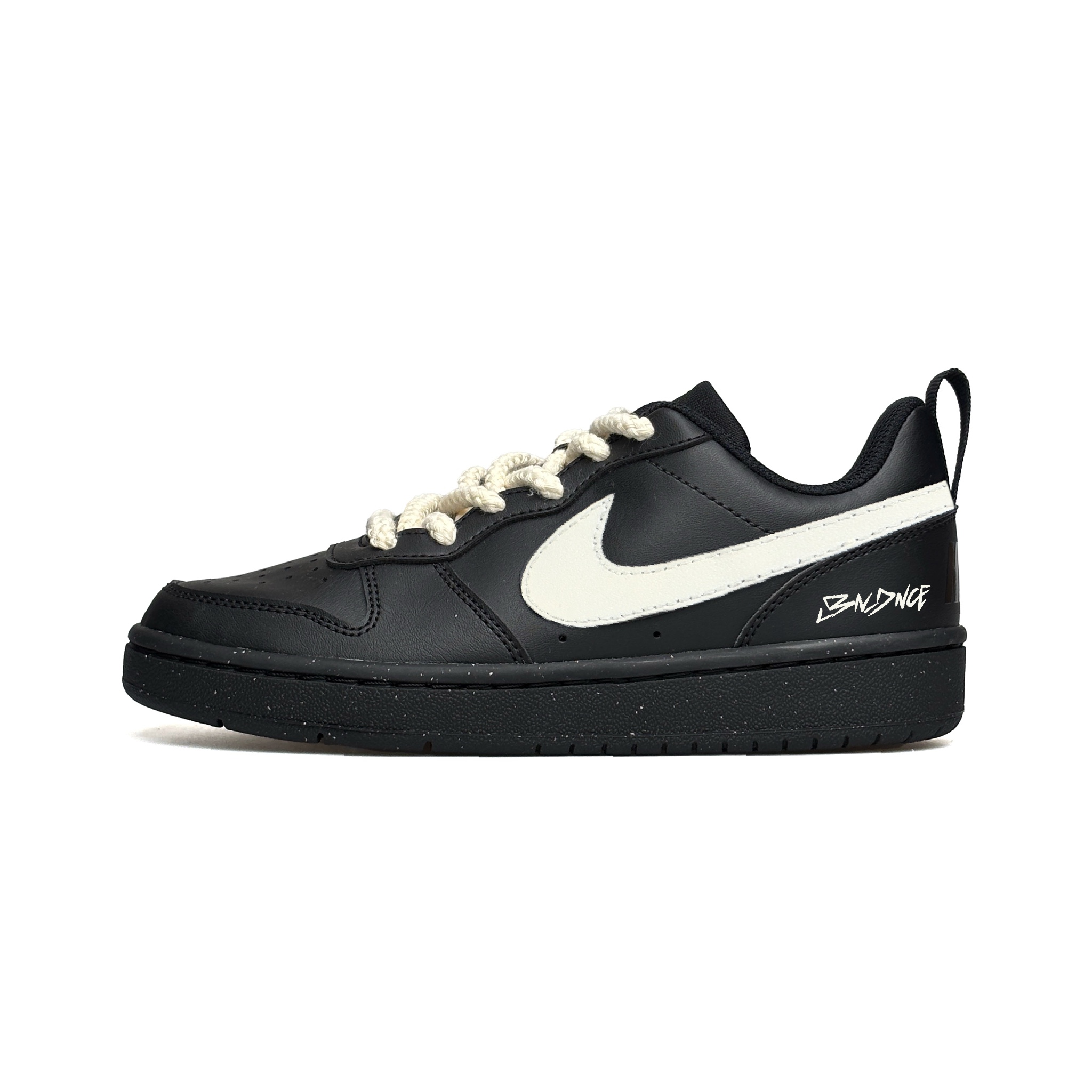 

Nike Кроссовки Court Borough Beige Moon Slip Resistant Abrasion Resistant Low top Skateboard Shoes Black Yellow Kids'