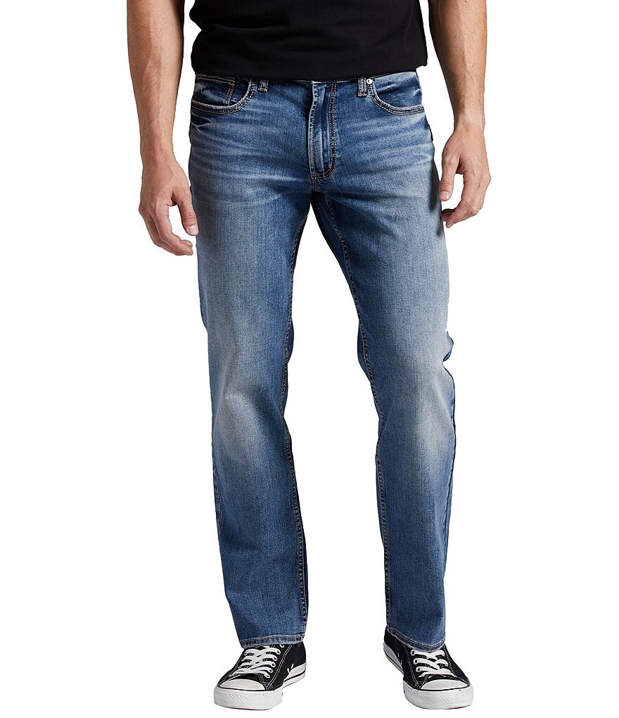 

Узкие эластичные джинсы прямого кроя Silver Jeans Co. Allan, синий