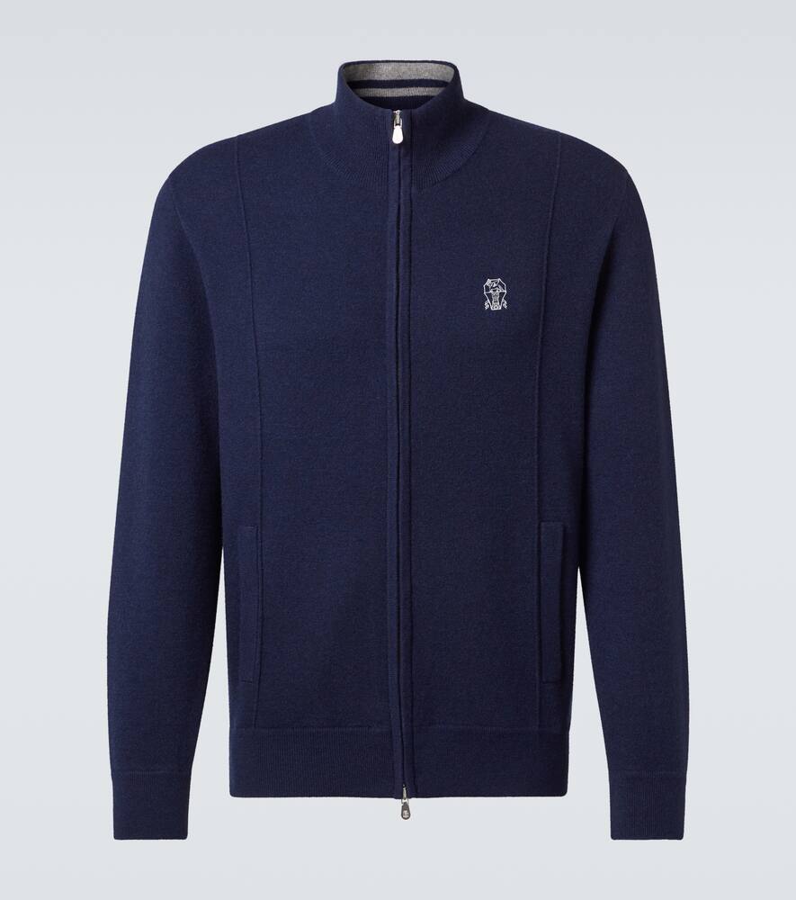 

Свитер на молоке из кашемировой смеси Brunello Cucinelli, Blu Marina/Grigio CHiaro