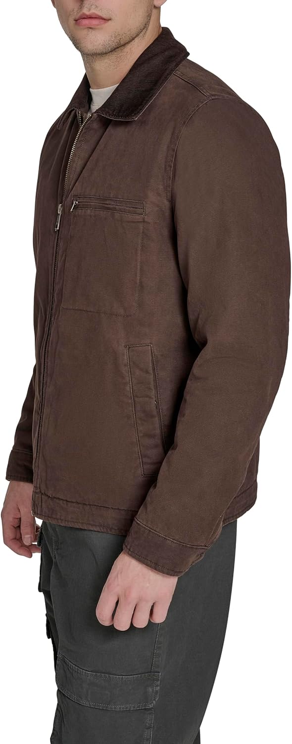 Мужская хлопковая куртка Levi's Depot с вельветовым воротником, Chocolate Brown — фото 3