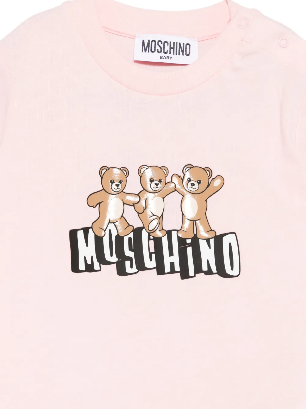Футболка с принтом "Тедди" Moschino Kids, розовый — фото 3