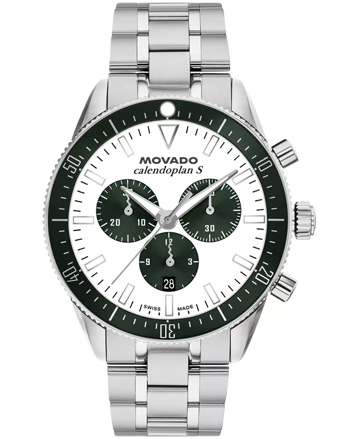 

Мужские часы Calendoplan S Swiss Quartz Chrono из нержавеющей стали, 42 мм Movado