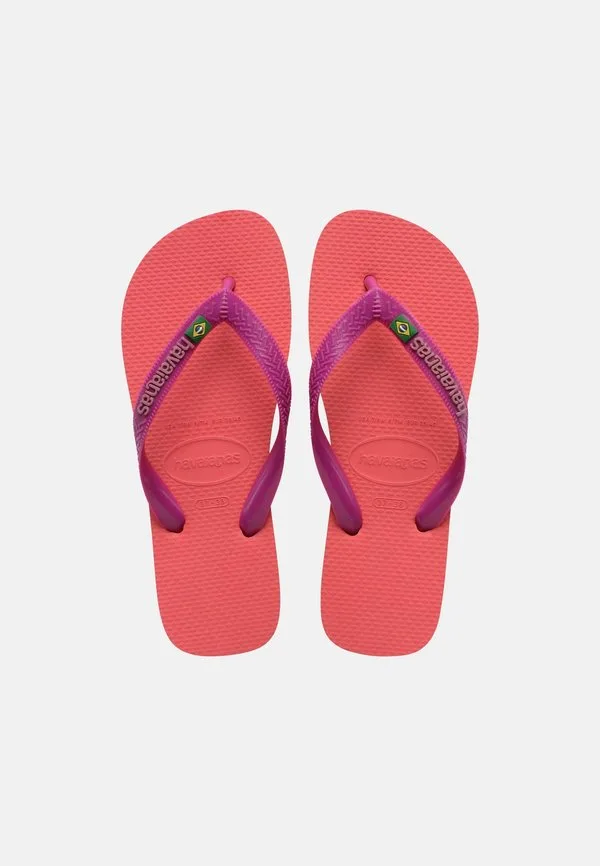Шлепанцы для бассейна с логотипом brasil Havaianas, Coral/Pink — фото 4