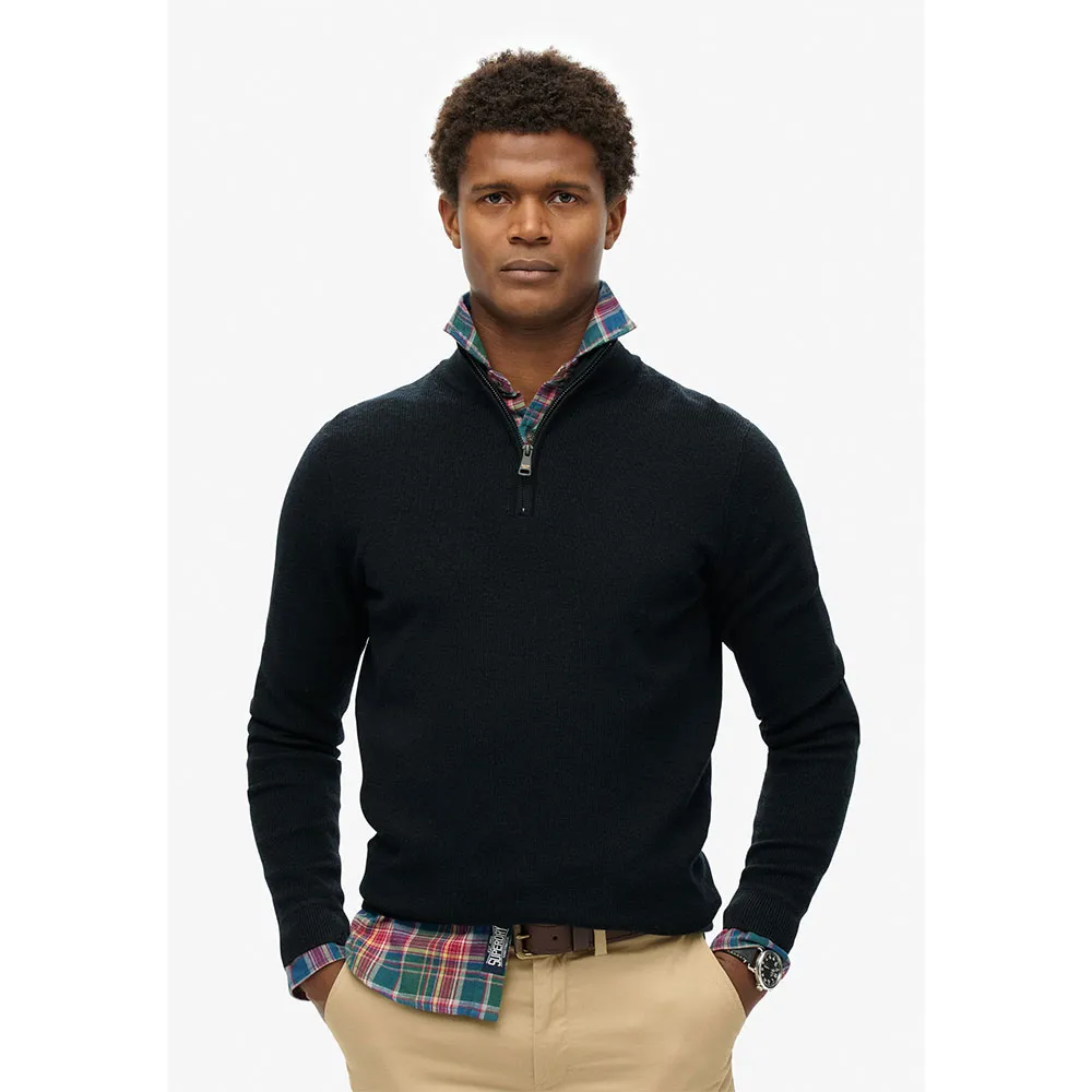 

Свитер Superdry Merino half zip, черный