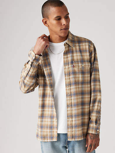 

Рубашка рабочая Джексон Levi's, цвет Andie Plaid Harvest Gold - White