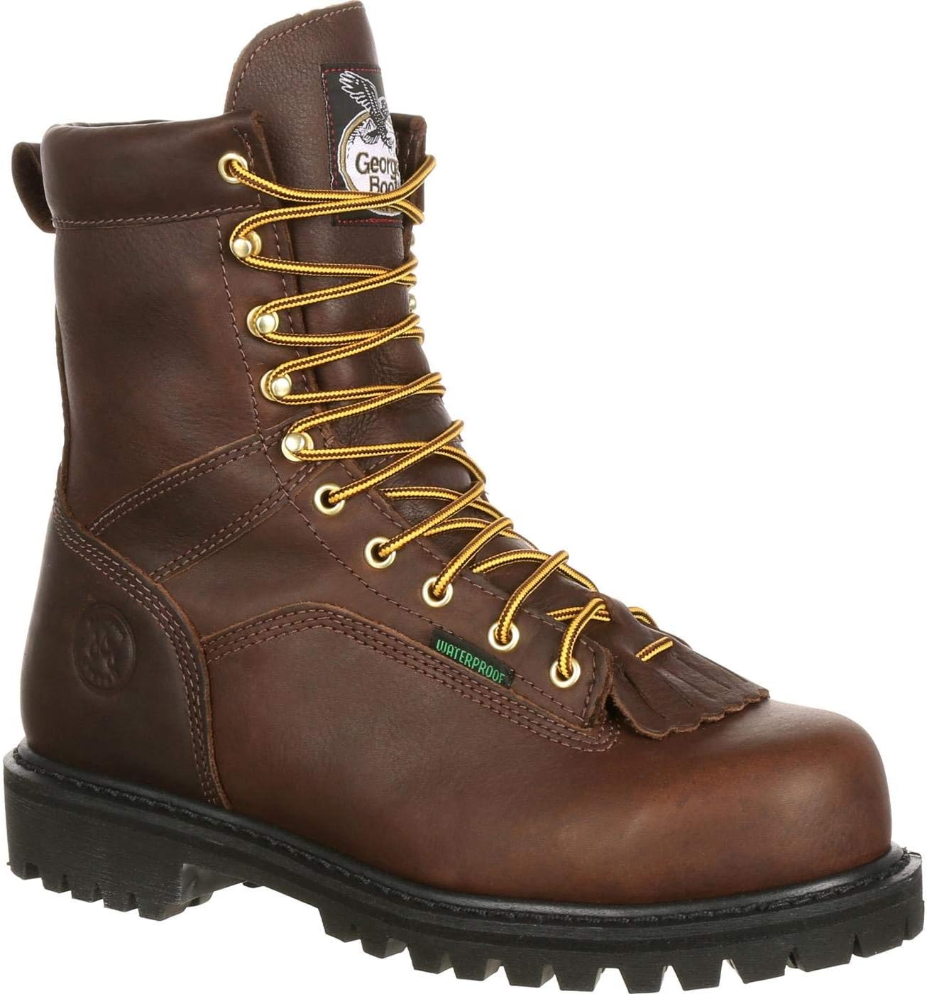 

Мужские ботинки Georgia Boot с шнурком до носка и водонепроницаемыми стальными носками, шоколадный