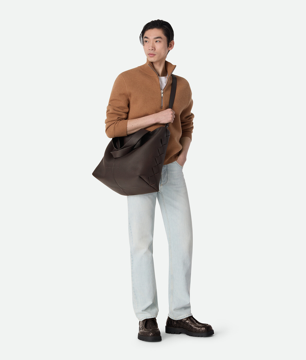 Large diago tote BOTTEGA VENETA, фондан — фото 2