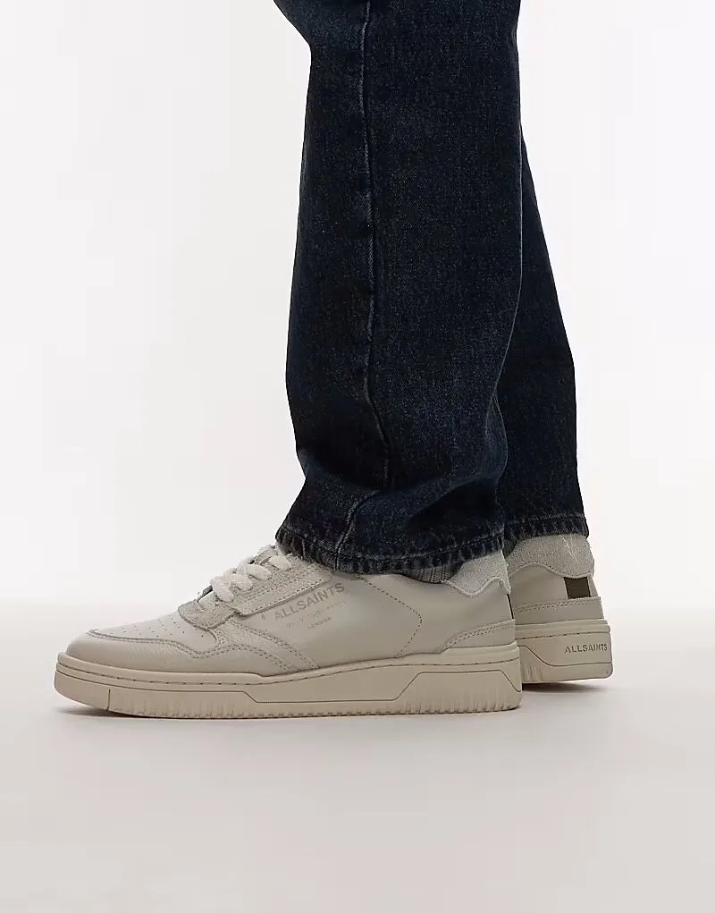 Кроссовки AllSaints Regan Low Top Trainer в цвете Triple Chal White - БЕЛЫЕ — фото 4