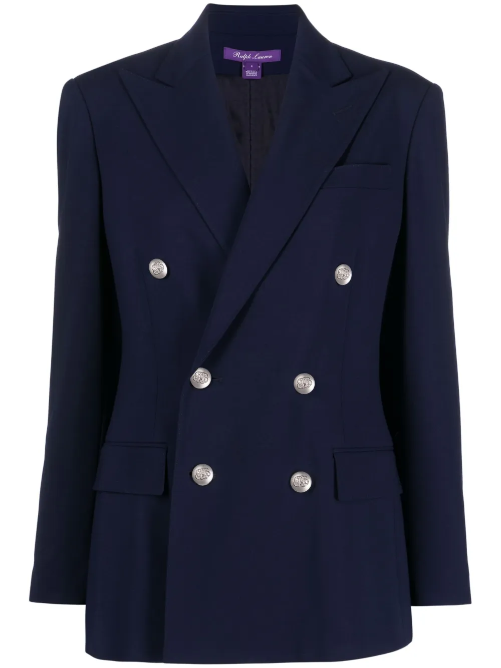 

Двубортное пальто на пуговицах Ralph Lauren Collection, синий