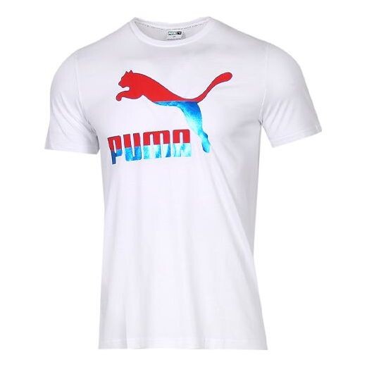

Футболка logo 3m short sleeve tee white/red Puma, красный