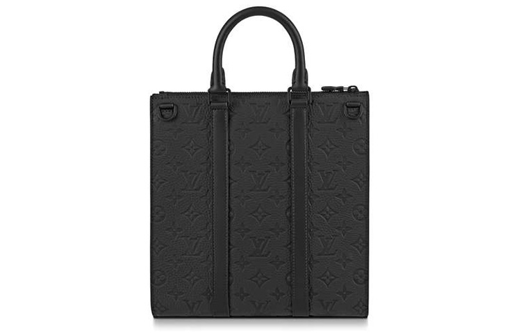 Сумка Sac Plat из кожи Taurillon с возможностью ношения через плечо или в руках Классическая мужская черная LOUIS VUITTON — фото 3