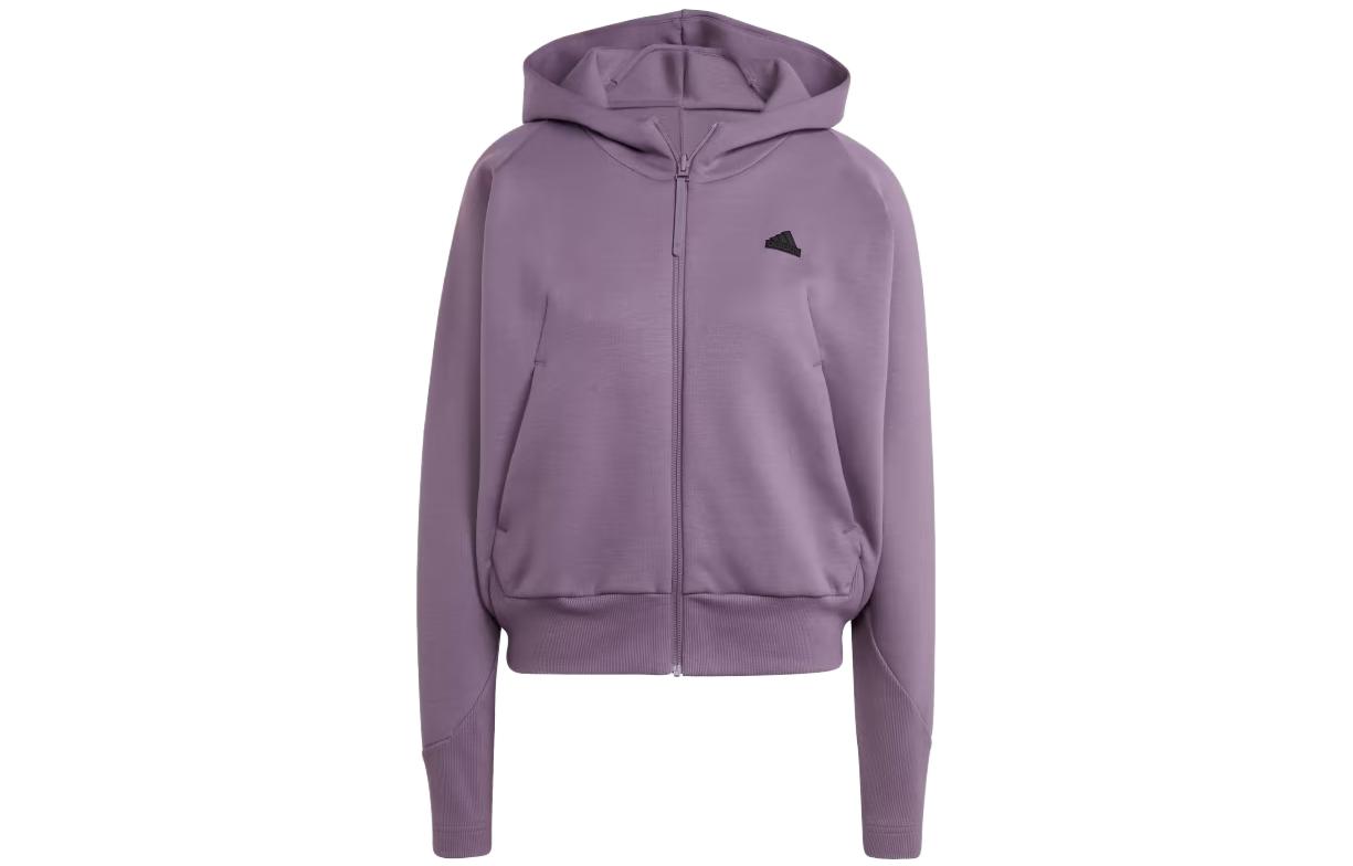 Z.N.E. Полноценная Молния Толстовка Женская Контур Фиолетовый Adidas — фото 2