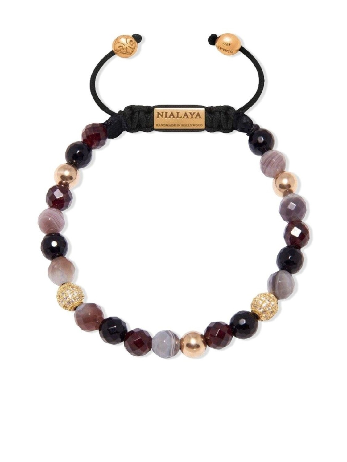

Браслет с кристаллами и бусинами Nialaya Jewelry, черный