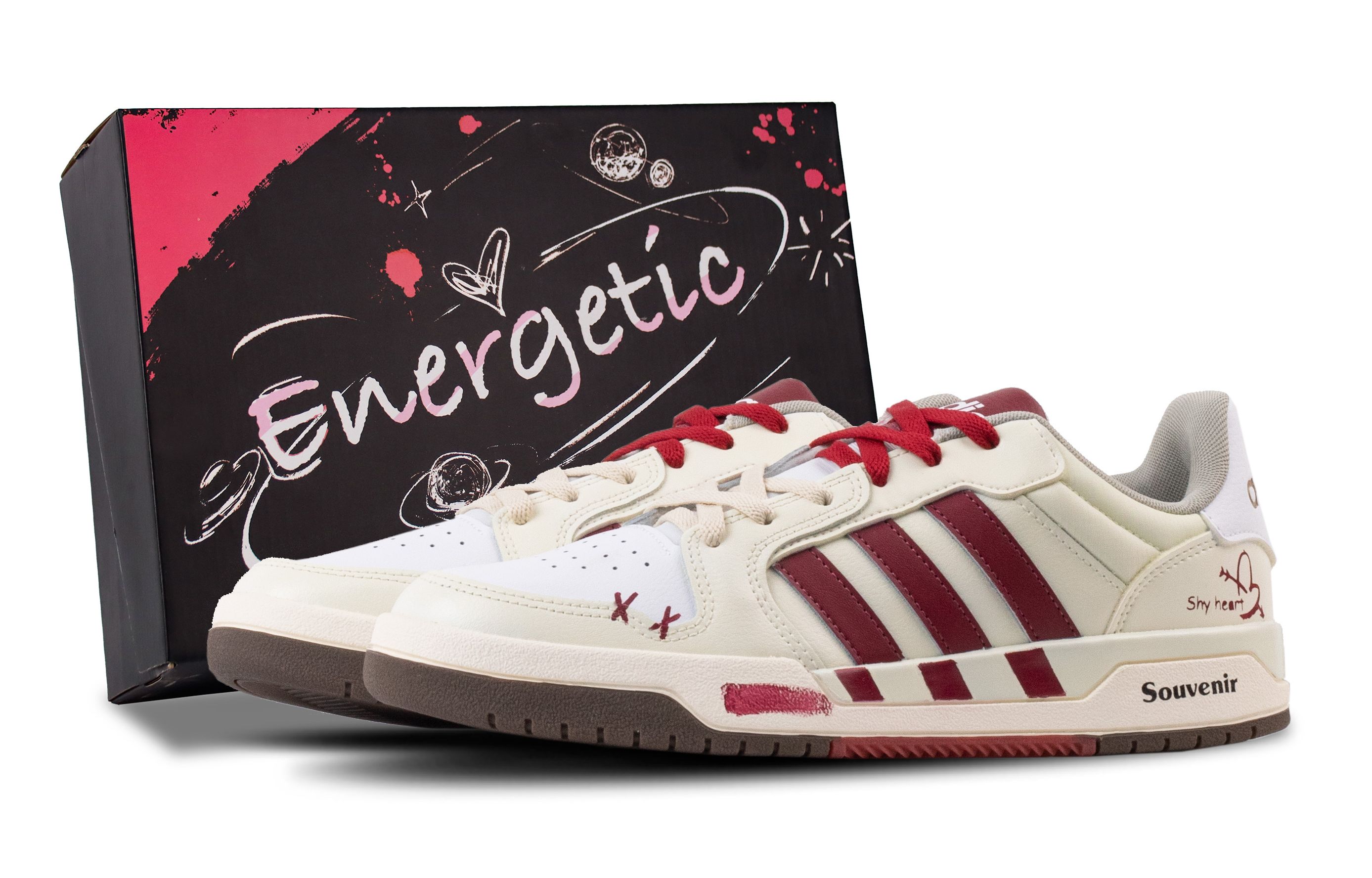 

Adidas Neo Кроссовки для скейтбординга Entrap Dawn Graffiti, Box, износостойкие, низкие, унисекс, бежевые, белый, красные