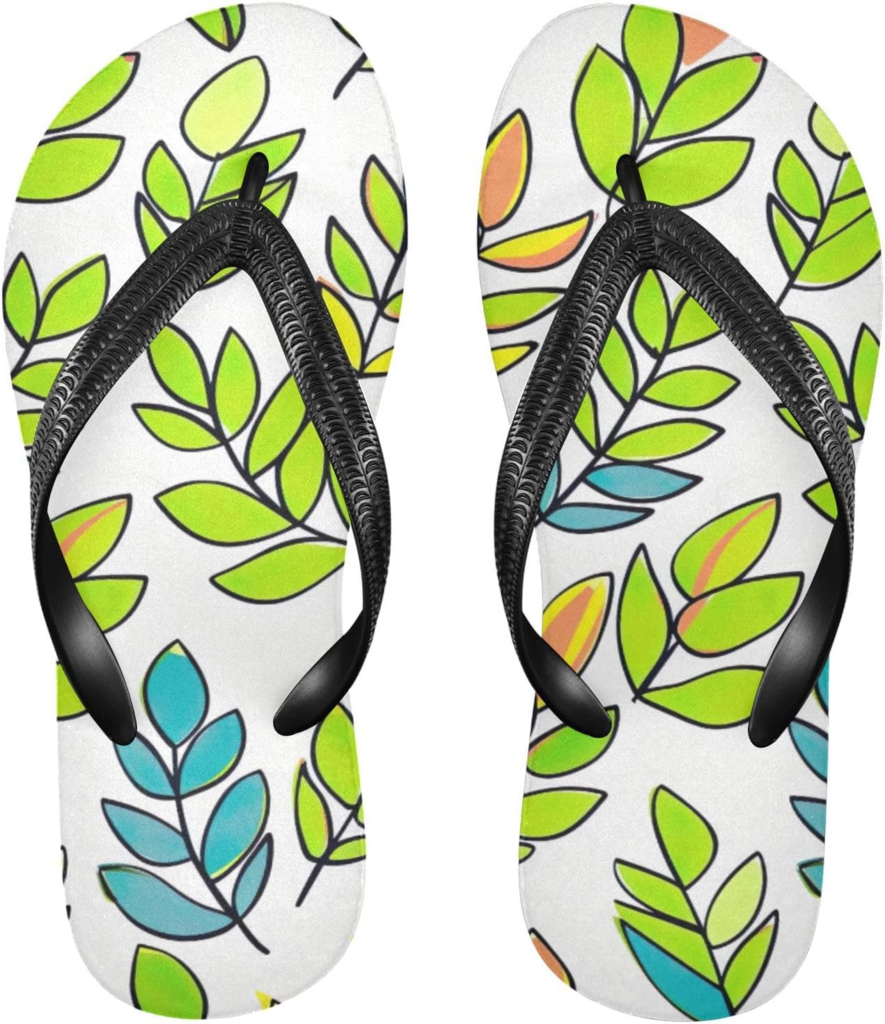 

Женские и мужские пляжные сандалии-шлепанцы Tropical Palm Flip Flop для лета, для душа Kfbe, Leaves