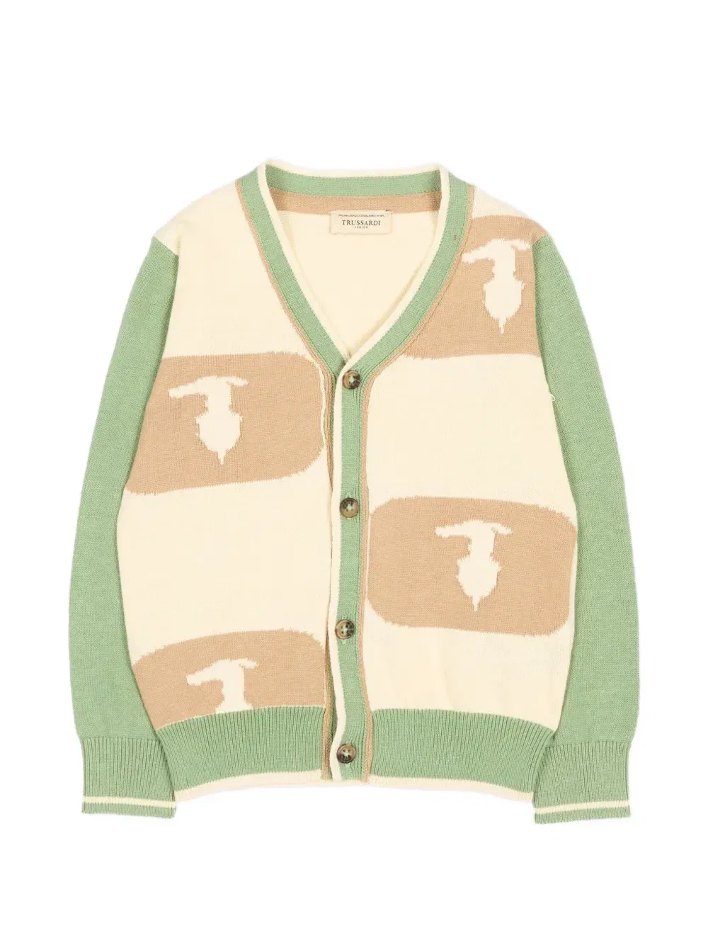 Кардиган с V-образным вырезом Trussardi Junior, бежевый