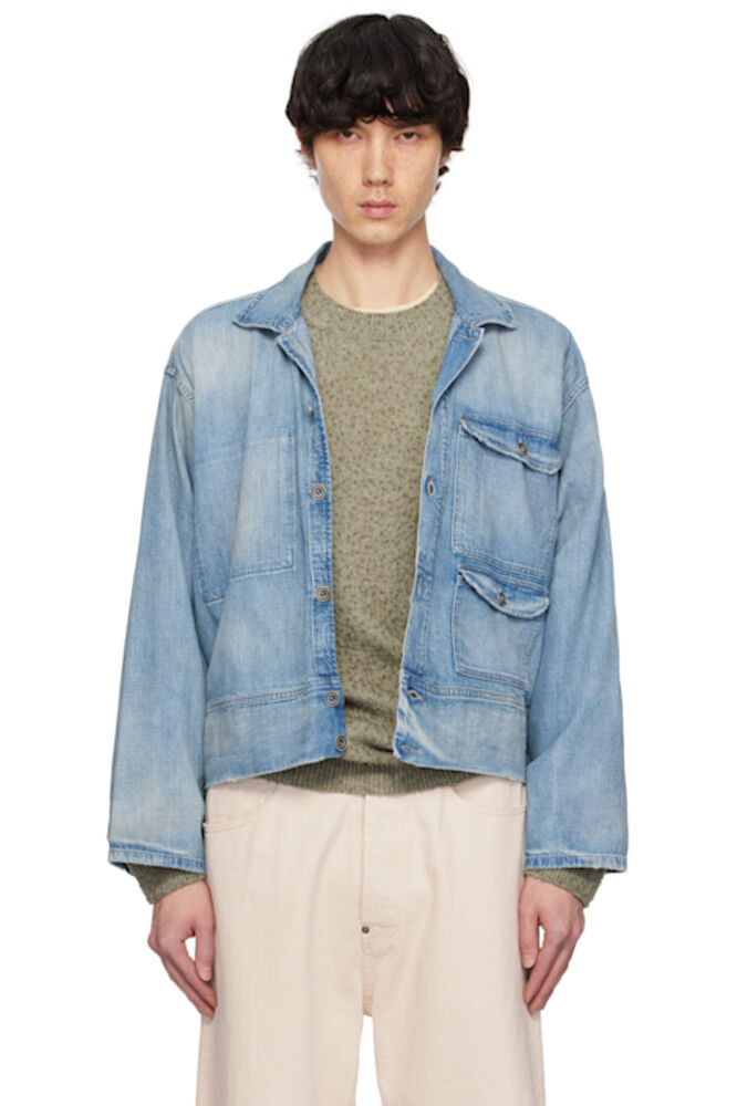 

Синяя спортивная джинсовая куртка Maison Margiela