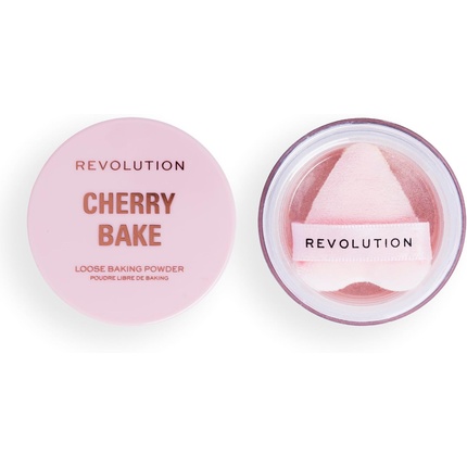 

Y2K Baby Cherry Bake Loose Powder & Puff Пудра для выпечки лица с аппликатором Универсальный оттенок Cherry Pink 3,2 г Makeup Revolution