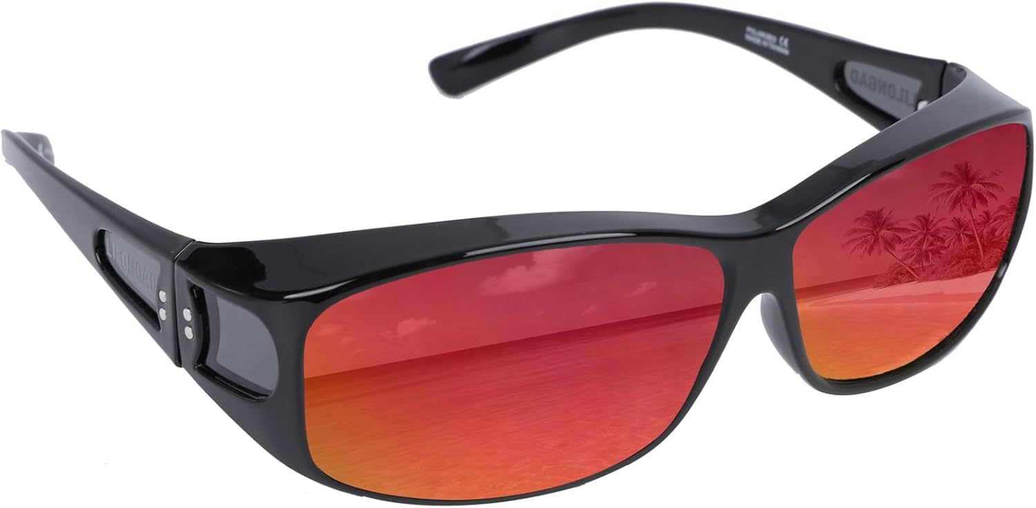 

Поляризованные солнцезащитные очки LILONGAD, тип: надеваемые поверх обычных, для мужчин и женщин. Цвет: Shiny Black/Black Red Revo. Характеристики: обтекаемая форма, защита UV400, для вождения и активного отдыха