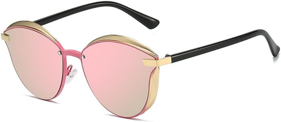 

Металлические солнцезащитные очки для женщин "кошачий глаз" с защитой от УФ-излучения UV400, для занятий спортом на открытом воздухе, бега и езды на велосипеде generic, Gold Pink