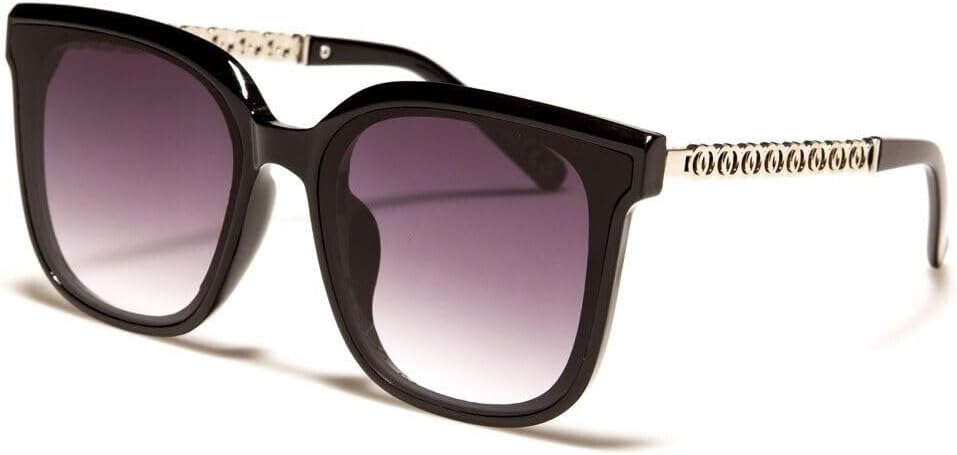 

Женские солнцезащитные очки Dweebzilla Oversized Square Butterfly Jackie O в стиле ретро, ​​дизайнерские, большие, модные, с защитой от УФ-излучения UV400, гибридные, Black & Silver Frame - Black Gradient Lenses