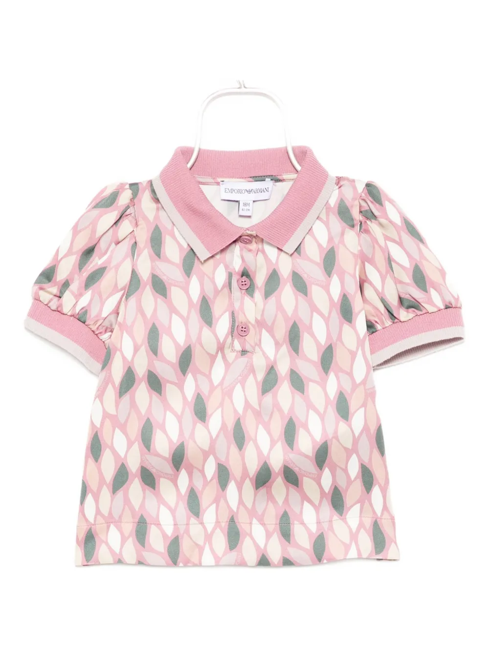 

Рубашка-поло с принтом по всей поверхности Emporio Armani Kids, розовый