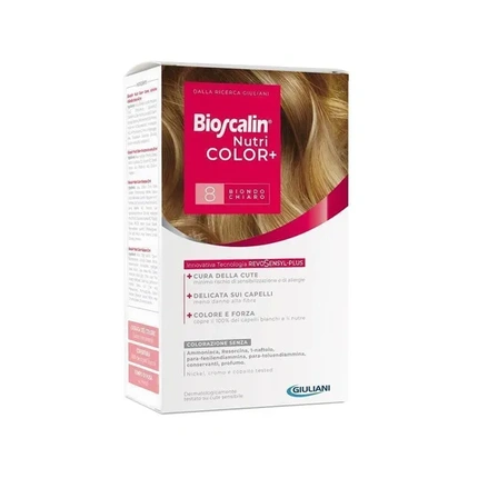 

Giuliani Bioscalin Nutricolor Plus 8 Light Blonde Набор крем-краски с проявителем, шампунем и бальзамом ‎Giuliani