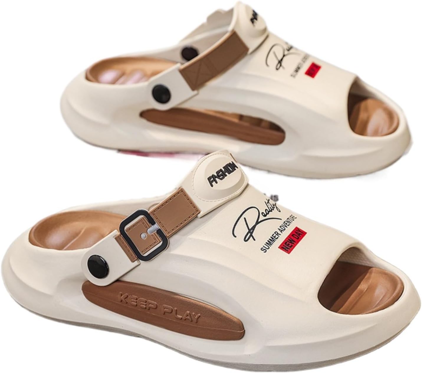 

Мужские нескользящие спортивные сандалии слайд из ЭВА, широкие размеры, для лета, пляжа и вождения Azttoztto, хаки