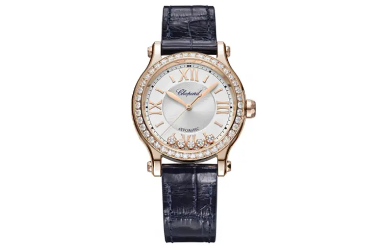 

Швейцарские женские часы Chopard Happy Sport с автоподзаводом, белый циферблат 33 мм, ремешок из кожи крокодила