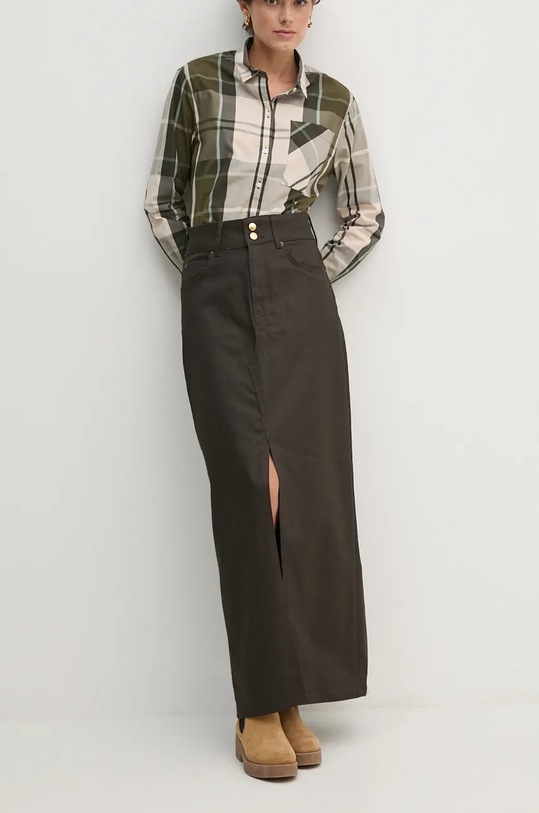 

Джинсовая юбка макси MAXI SKIRT HW COATED Pepe Jeans, коричневый