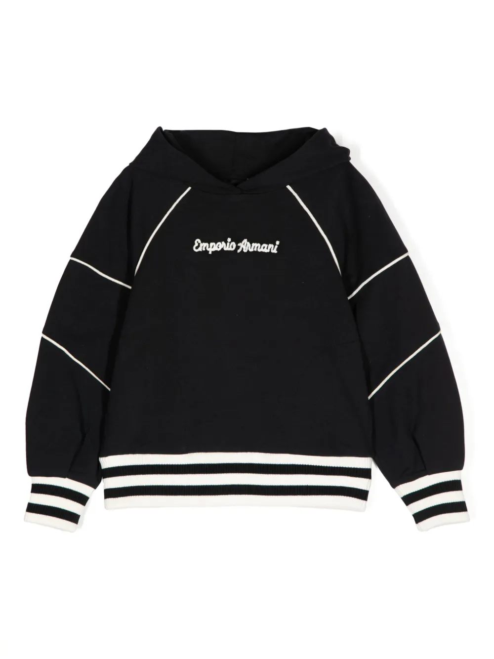 

Худи с вышитым логотипом Emporio Armani Kids, синий