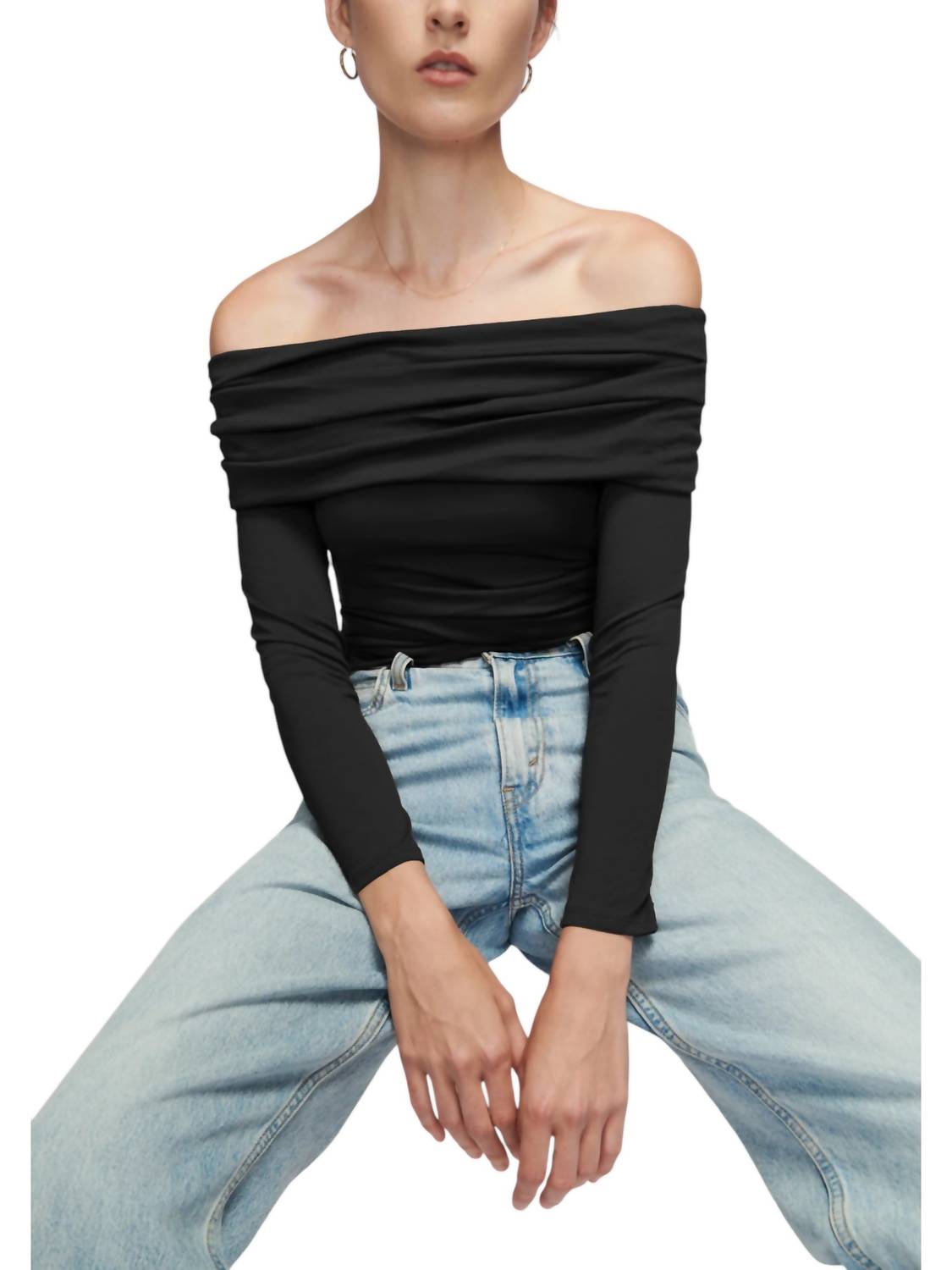 

Топ Abana Draped Top черного цвета Nation LTD