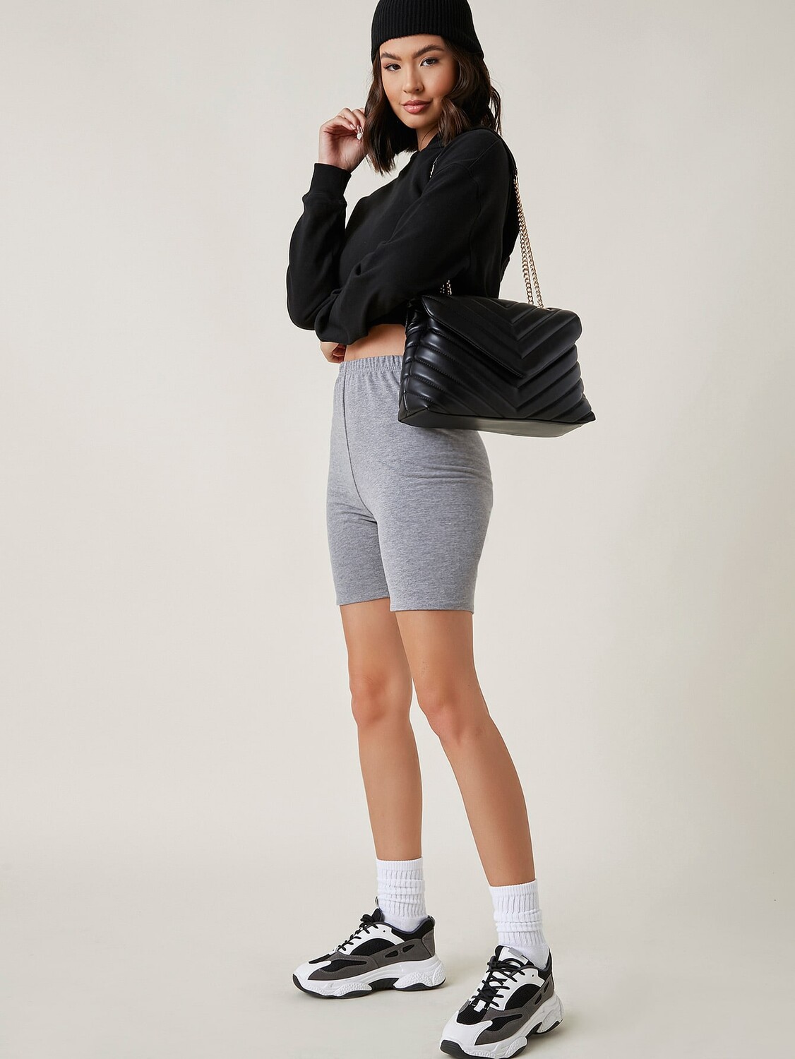 

Сумка Shein BiZwear с клапаном и шевронным рисунком, черный
