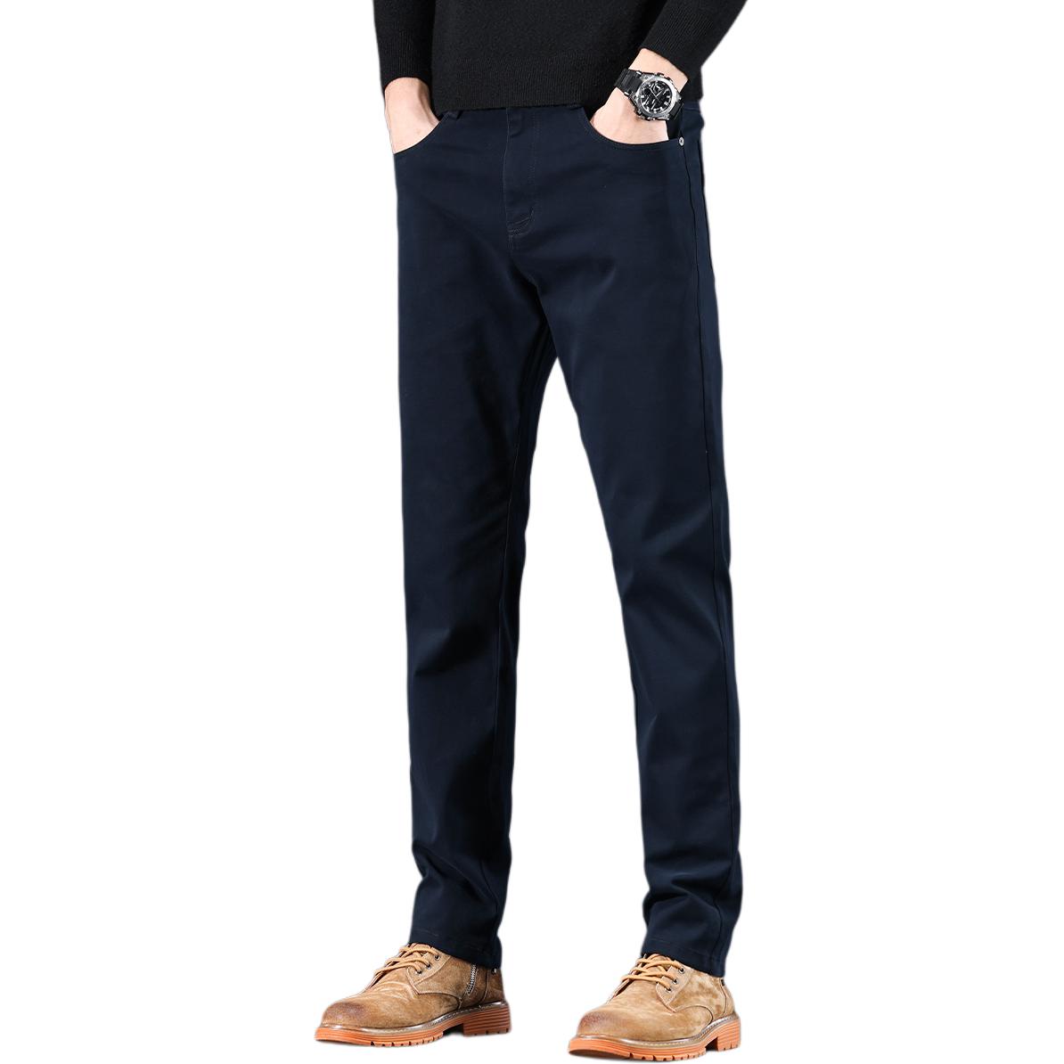 

Прямые Широкие Легкие Деловые Однотонные Универсальные Брюки Мужские Jeep, Синий