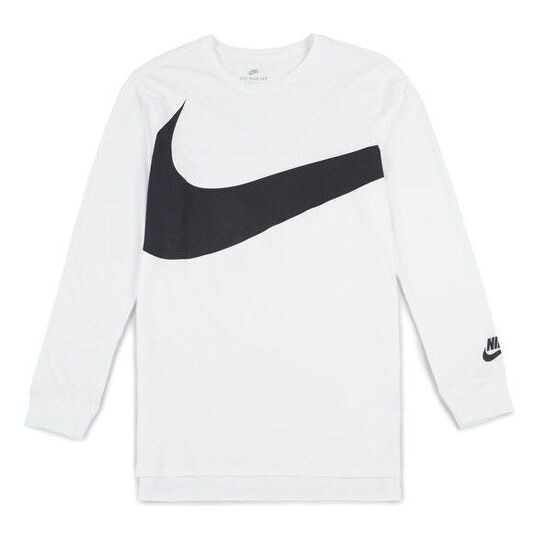 

Футболка Men's Nike Large Logo Printing Sports Round Neck Long Sleeves White T-Shirt, мультиколор