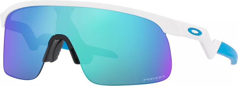 

Молодежные солнцезащитные очки Oakley с резистором, цвет Polished White/Prizm Sapphire