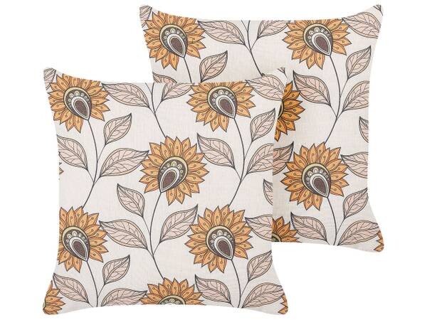 

Подушка Beliani 2 шт TUBEROSE, 45x45x45 см цвет beige/cremeweiß/multicolor/orange/weiß